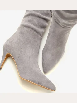 Bottes à glissière fronces tendance avec talon compensé confortable d'env. 8 cm