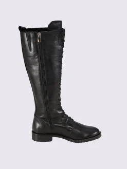 Bottes à lacets cuir nappa de vache