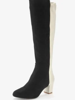 Bottes avec tige longe effet bicolore