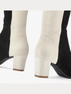 Bottes avec tige longe effet bicolore