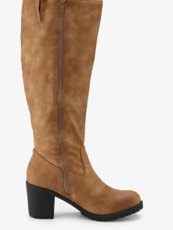 Bottes pour jambe large talon bottier confortable et tige large