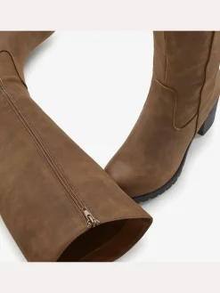 Bottes pour jambe large talon bottier confortable et tige large