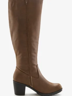 Bottes pour jambe large talon bottier confortable et tige large