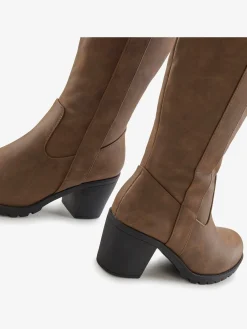Bottes pour jambe large talon bottier confortable et tige large