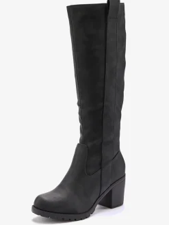 Bottes pour jambe large talon bottier confortable et tige large