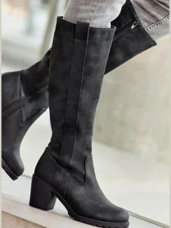Bottes pour jambe large talon bottier confortable et tige large