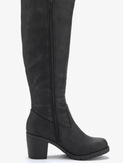 Bottes pour jambe large talon bottier confortable et tige large