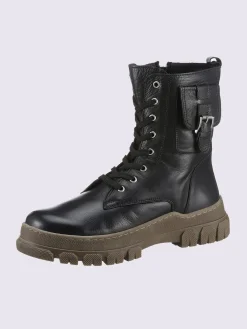 Bottines à lacets cuir nappa de vache