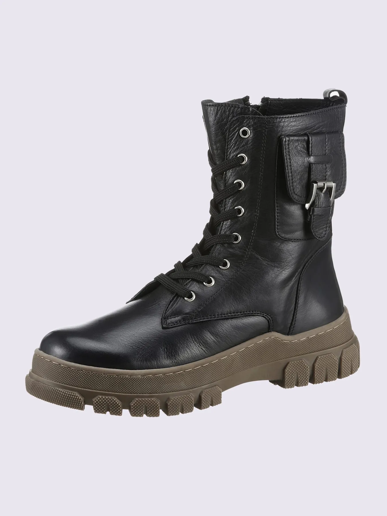 Bottines à lacets cuir nappa de vache
