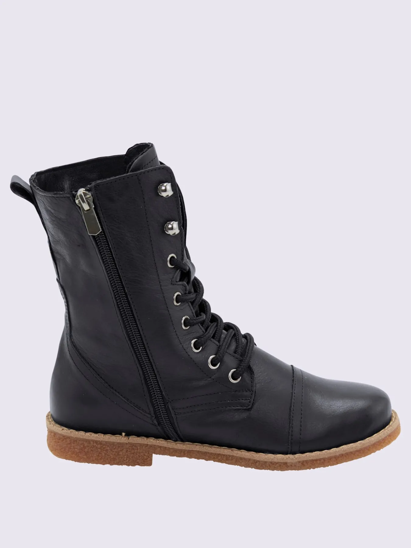 Bottines à lacets cuir nappa de vache