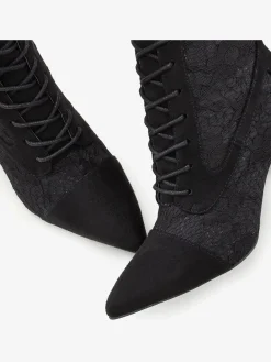 Bottines à lacets détails en dentelle tendance