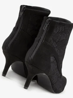 Bottines à lacets détails en dentelle tendance