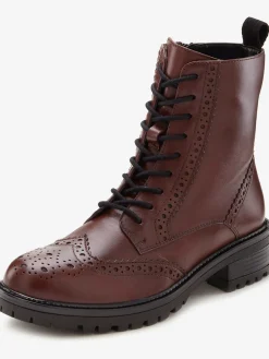 Bottines à lacets en cuir doux