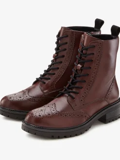 Bottines à lacets en cuir doux