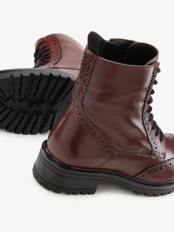 Bottines à lacets en cuir doux