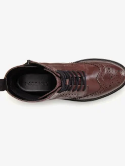 Bottines à lacets en cuir doux