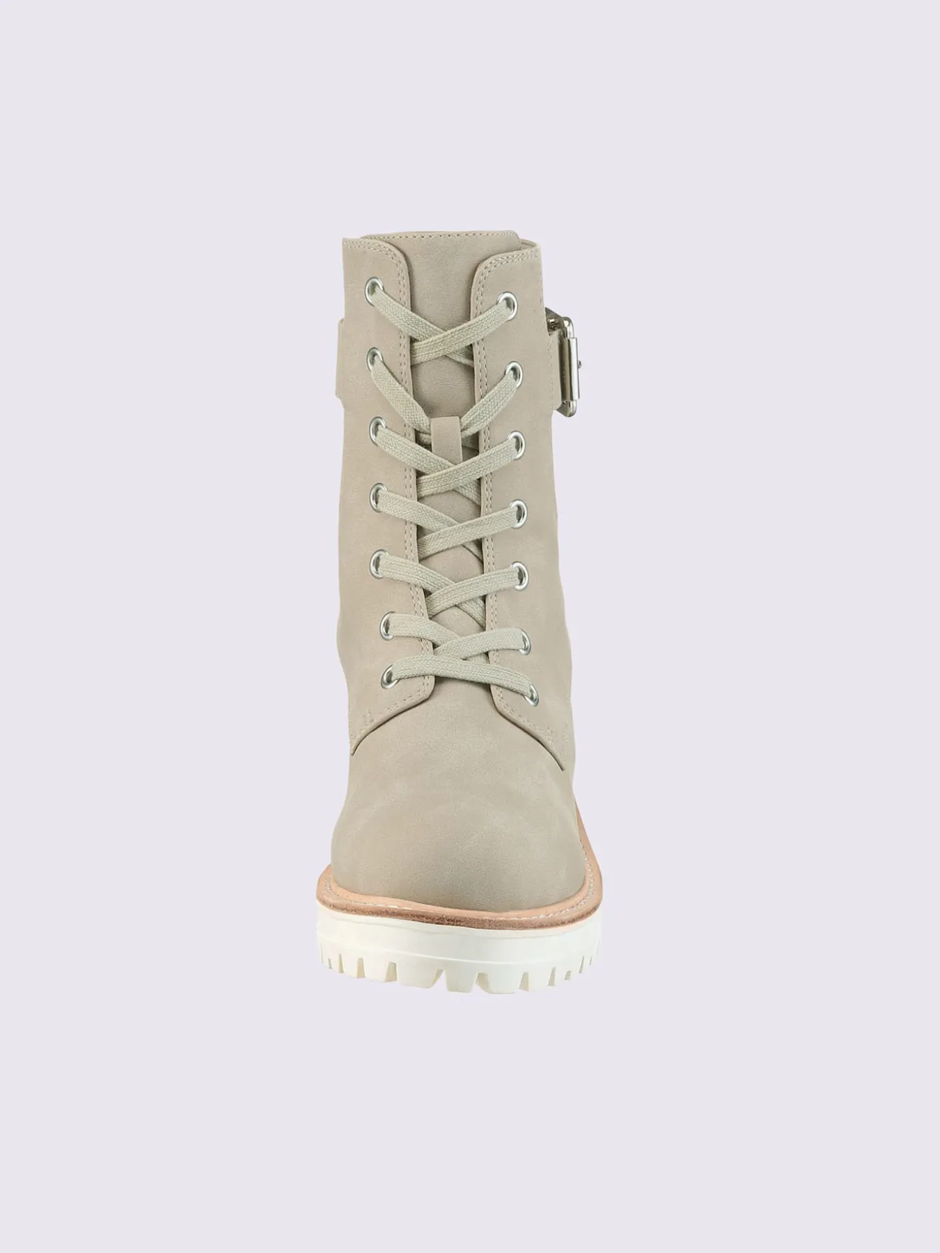 Bottines à lacets matière synthétique
