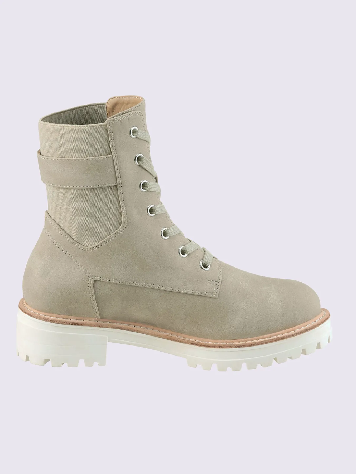 Bottines à lacets matière synthétique