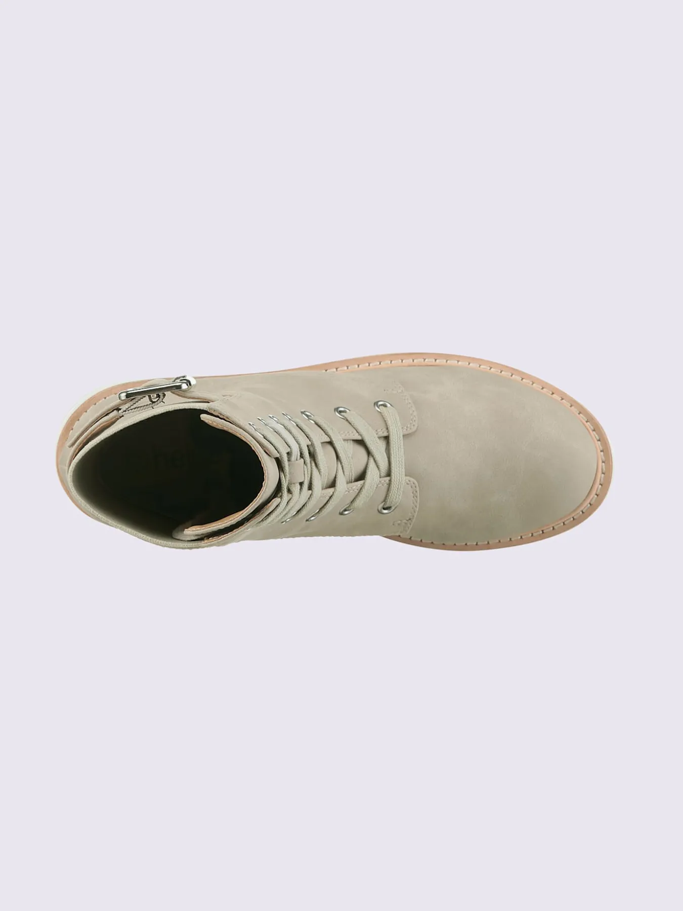 Bottines à lacets matière synthétique