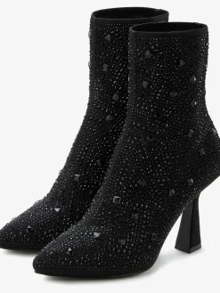 Bottines à talon haut petites pierres fantaisie pour une allure glamour