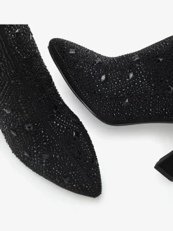 Bottines à talon haut petites pierres fantaisie pour une allure glamour