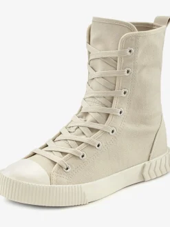 Bottines chaussures en textile, chaussures en tissu avec laçage tendance
