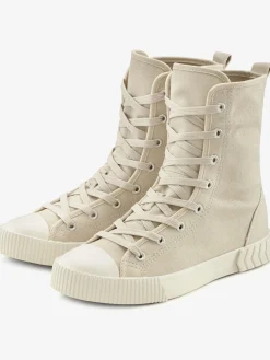 Bottines chaussures en textile, chaussures en tissu avec laçage tendance
