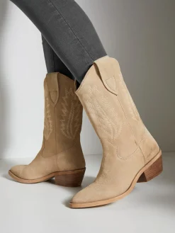 Bottines cowboy bottines d'été en cuir de qualité