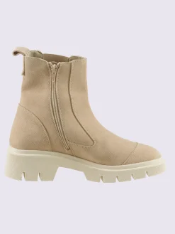 Bottines cuir velours de vache.