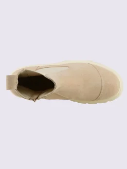 Bottines cuir velours de vache.