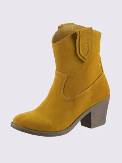Bottines cuir velours de vache.