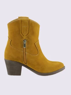 Bottines cuir velours de vache.