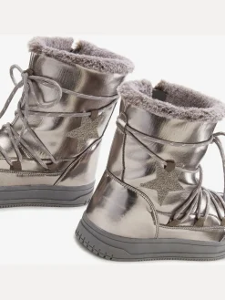 Bottines d'hiver avec doublure chaude confortable et effet métallisé