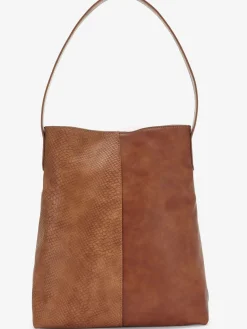 Cabas sac à bandoulière au design contrasté tendance - détail contrasté ou motif structuré