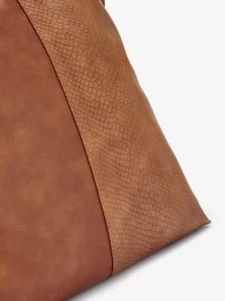 Cabas sac à bandoulière au design contrasté tendance - détail contrasté ou motif structuré
