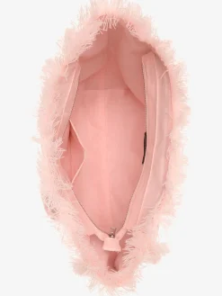 Cabas sac de plage tendance effet éponge avec franges