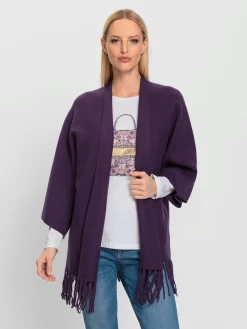 Cape en tricot franges tendance