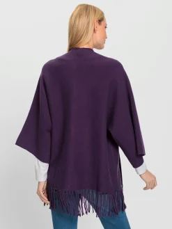 Cape en tricot franges tendance