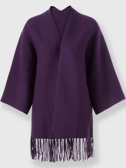Cape en tricot franges tendance