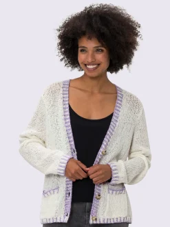 Cardigan détails contrastés