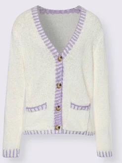 Cardigan détails contrastés