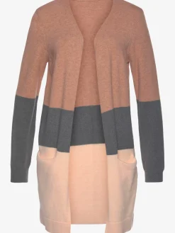 Cardigan longue veste en tricot légère avec rayures