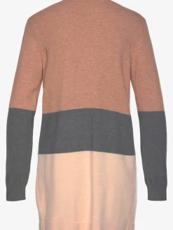 Cardigan longue veste en tricot légère avec rayures