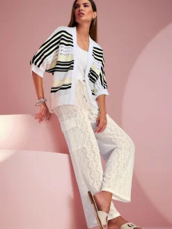 Cardigan motif ajouré transparent discret