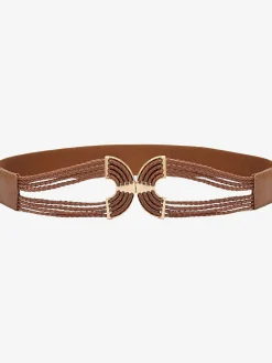 Ceinture avec boucle décorative à crochets avec détails couleur or