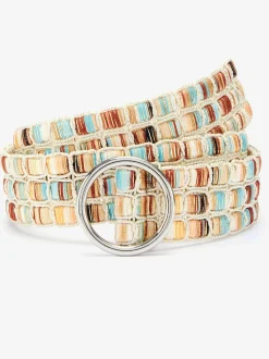 Ceinture hanches ceinture aux délicats reflets couleur or avec boucle couleur argent