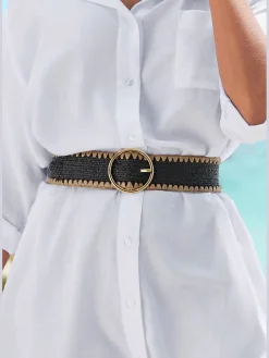 Ceinture élastique avec boucle dorée