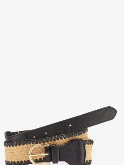 Ceinture élastique avec boucle dorée et parties en synthétique