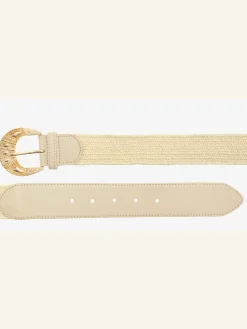 Ceinture élastique avec boucle décorative et détails dorés