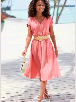 Ceinture élastique avec boucle décorative et détails dorés